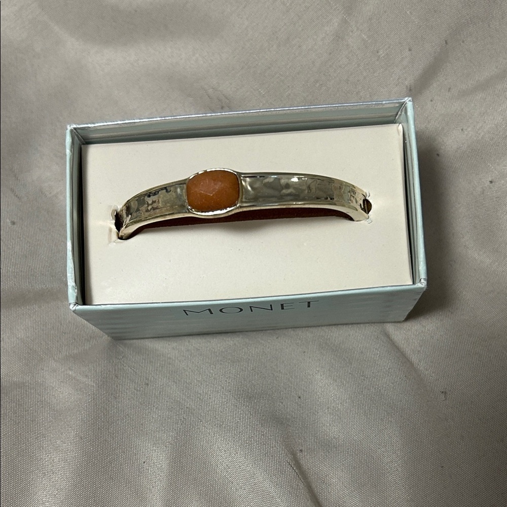 Monet  Silver and Orange Bracelet